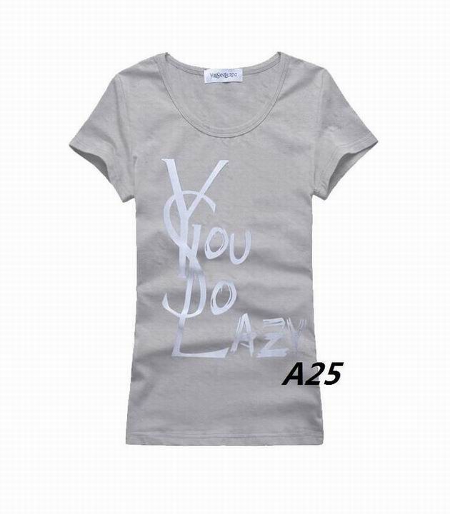 YSL short round collar T woman S-XL-155